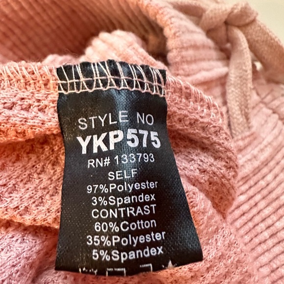 POL ~ Two-Toned Pink Waffle Design Drawstring Pants w/Back Pockets size S - Picture 5 of 8